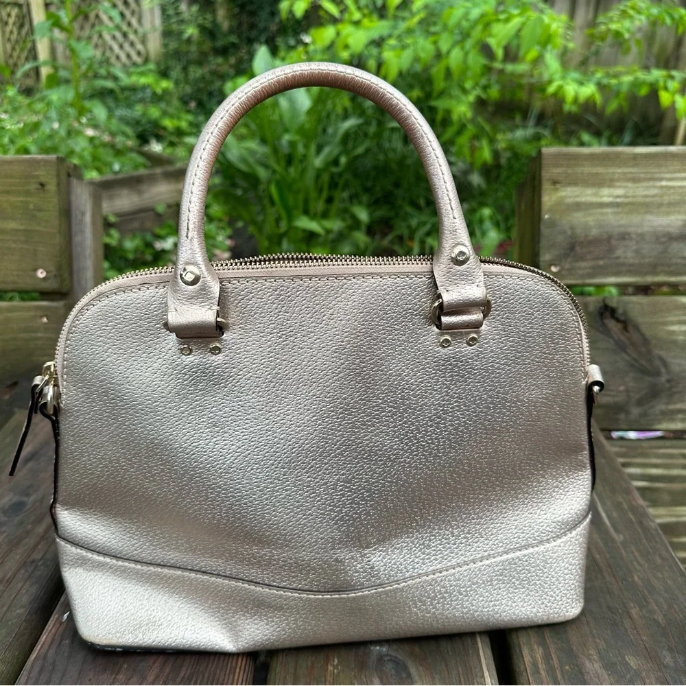 Kate‎ Spade Wellesley Rachelle Satchel Rose Gold Pebbled Leather Purse Handbag